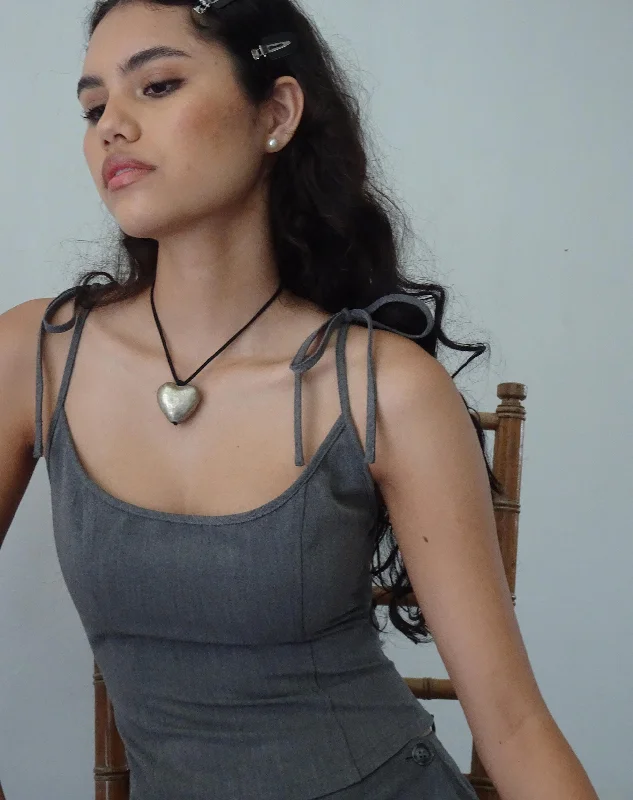 Kiona Corset Top in Charcoal